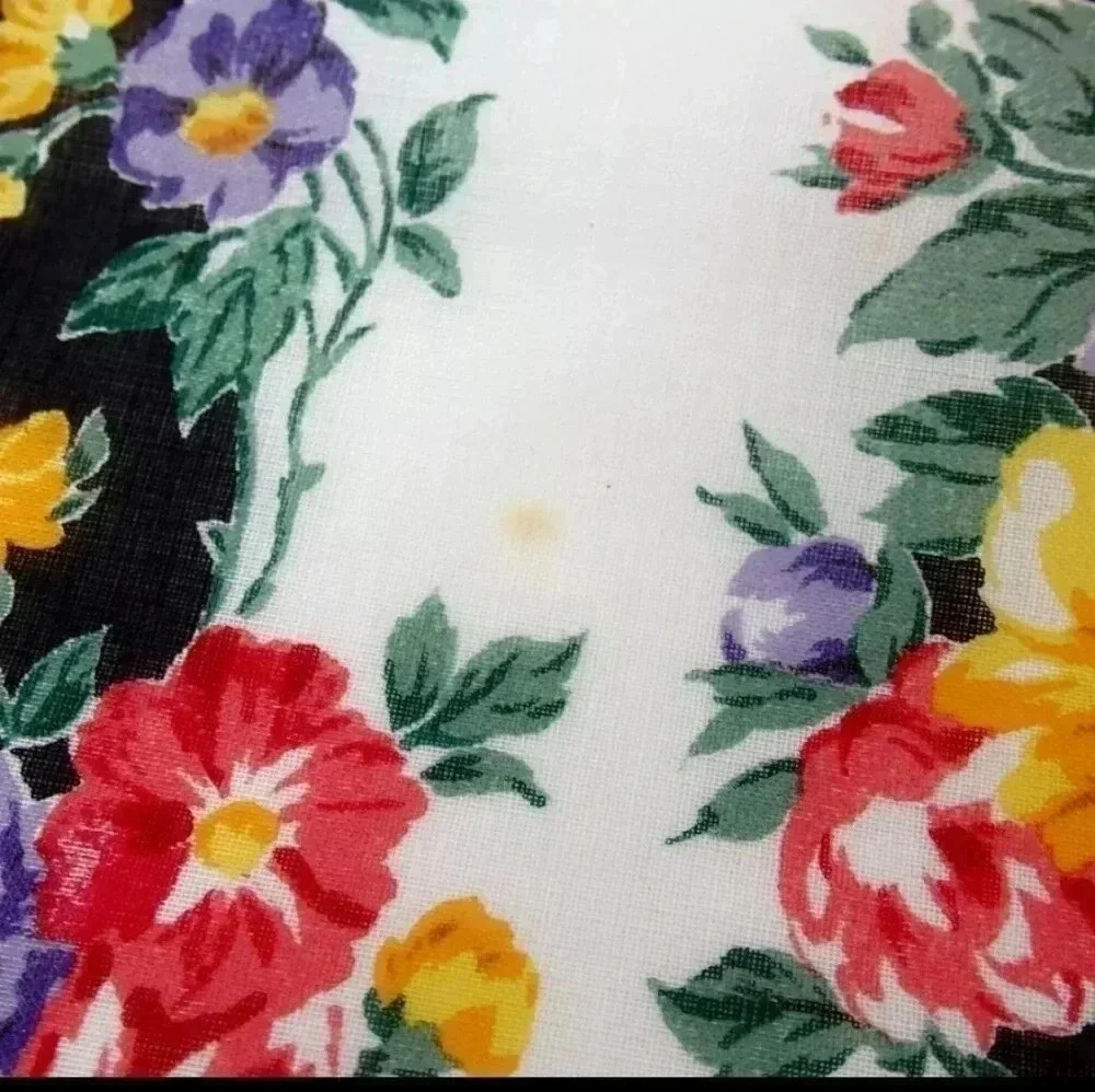 Set of 3 Yves Saint Laurent Cotton Floral Scarves 18.5" x 18.5" - Picture 9 of 9